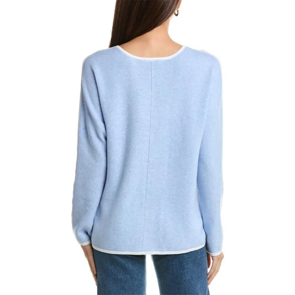 Forte Cashmere Double Reversible Colorblocked Cashmere-Blend Pullover_2
